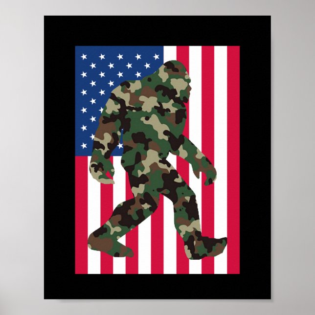 Poster Pôster Camuflado do Pé-grande Sasquatch (Frente)