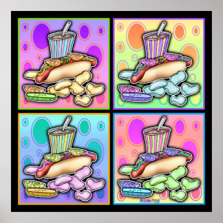 Poster Poster, Canvas - Cachorro Quente de Arte Pop com C