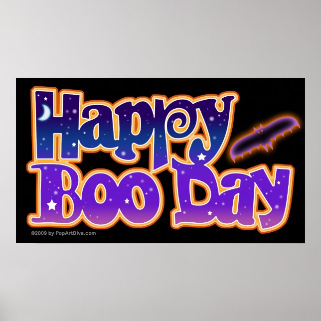 Póster Poster, Canvas - FELIZ DIA DO BOO - Halloween (Frente)