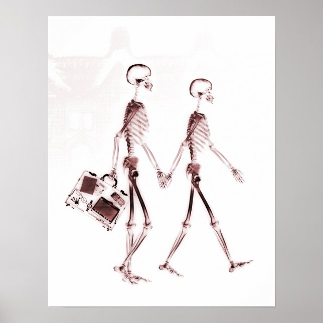 Póster Poster- Casal de esqueleto de raios X a viajar ver (Frente)