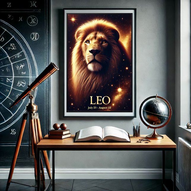 Poster Pôster Celestial do Zodíaco de Leão o Leão (Criador carregado)