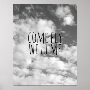 Póster "poster céu e nuvens voam comigo"