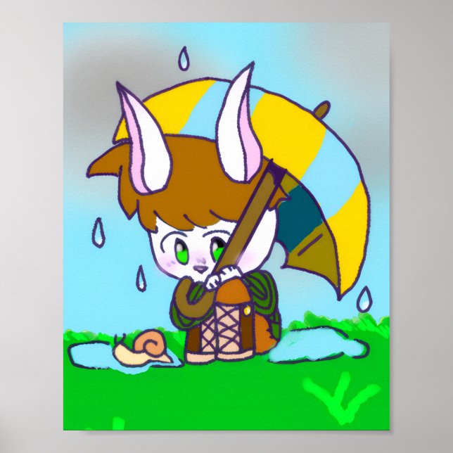 Poster poster, coelho de personagem original fofo (Frente)