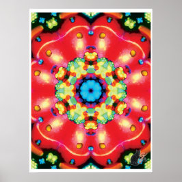 Poster Pôster Colagem Cinética de Kaleidoscópio de Gemas