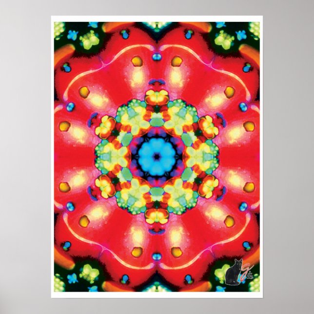 Poster Pôster Colagem Cinética de Kaleidoscópio de Gemas (Frente)