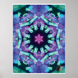 Poster Pôster Colagem Cinética Kaleidoscópio Bleus