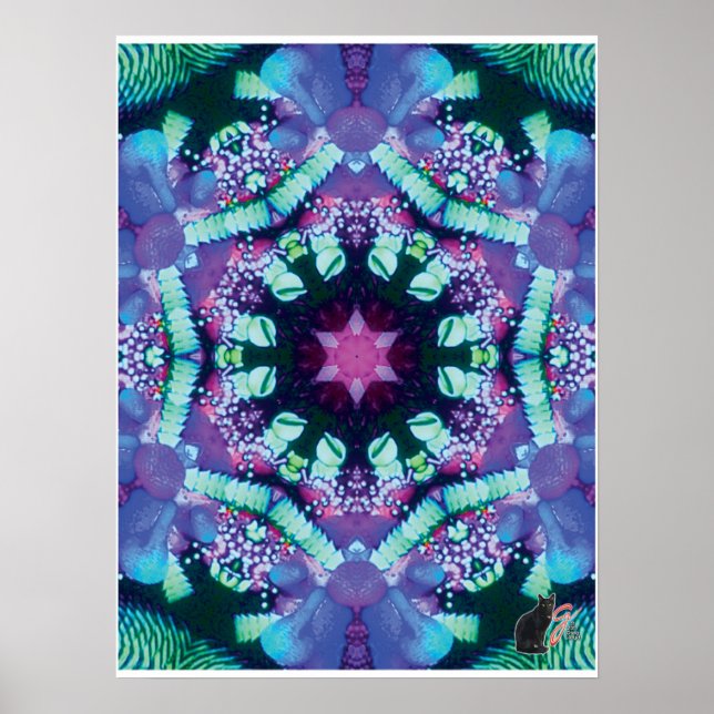 Poster Pôster Colagem Cinética Kaleidoscópio Bleus (Frente)