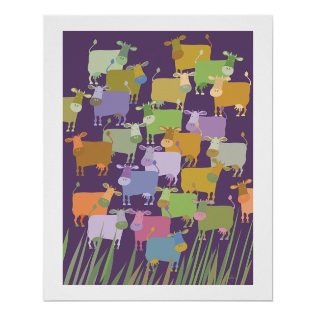 Póster Poster colorful cows (Frente)