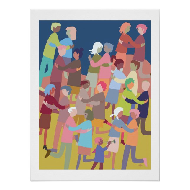 Póster Poster colorful people dancing (Frente)