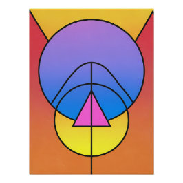 Póster Pôster Colorido de Círculos Geométricos Abstratos