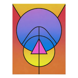 Póster Pôster Colorido de Círculos Geométricos Abstratos