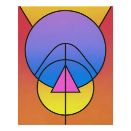 Póster Pôster Colorido de Círculos Geométricos Abstratos