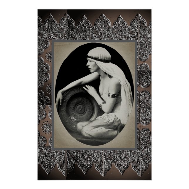 Póster Poster com Dançarino Tribal Vintage (Frente)