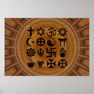 Poster Pôster com símbolos da religiões