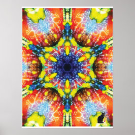 Poster Pôster Compass Kinetic Collage Kaleidoscópio