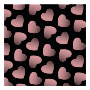 Póster Poster cor-de-rosa da arte do amor dos corações