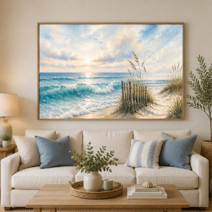 Poster Pôster Costeiro Ondas do Oceano   Arte de Parede A