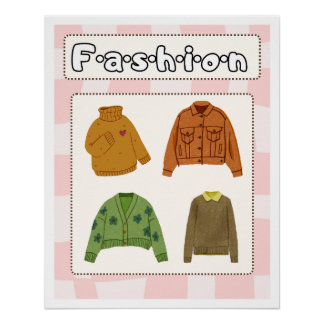 Póster Poster Cozy Fashion Illustration Aesthetic | Cute