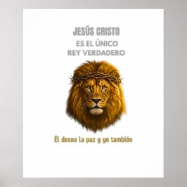 Poster Pôster Cristão Leão de Judá Jesus Rei Verdadeiro 