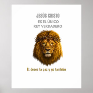Poster Pôster Cristão Leão de Judá Jesus Rei Verdadeiro