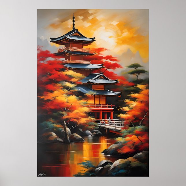 Poster Pôster | Cultura Japonesa | Estilo de pintura a ól (Frente)