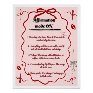 Póster Poster cute affirmations funny aesthetic mindset