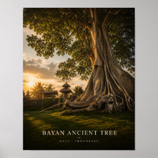 Poster Pôster da Árvore Antiga de Bayan em Bali