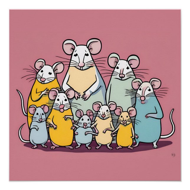 Póster Poster da família Rat Feliz (Frente)