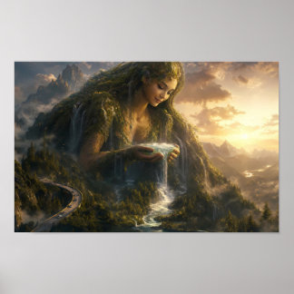 Poster Pôster da Mãe Terra em um Vale de Luz