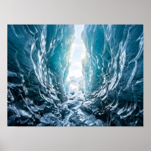 Poster Pôster da Natureza da Passagem de Gelo Glacial Azu