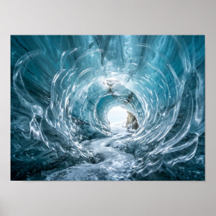 Poster Pôster da Natureza do Túnel de Gelo Glacial Azul