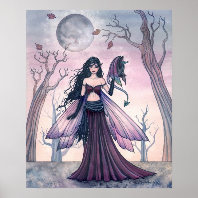 Poster Pôster da Pequena Fada Besta com Dragão 45 x 55 cm (Frente)