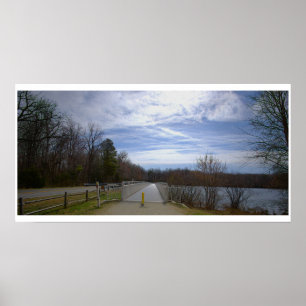 Poster Pôster da Ponte de Caminhada na Paisagem Aquática