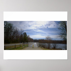 Poster Pôster da Ponte de Caminhada na Paisagem Aquática