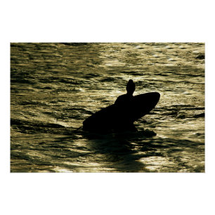 Póster Pôster da Praia da Hora Dourada do Surf em Bali