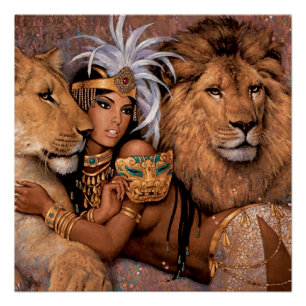 Póster Poster da Princesa Deusa Leoa Egípcia