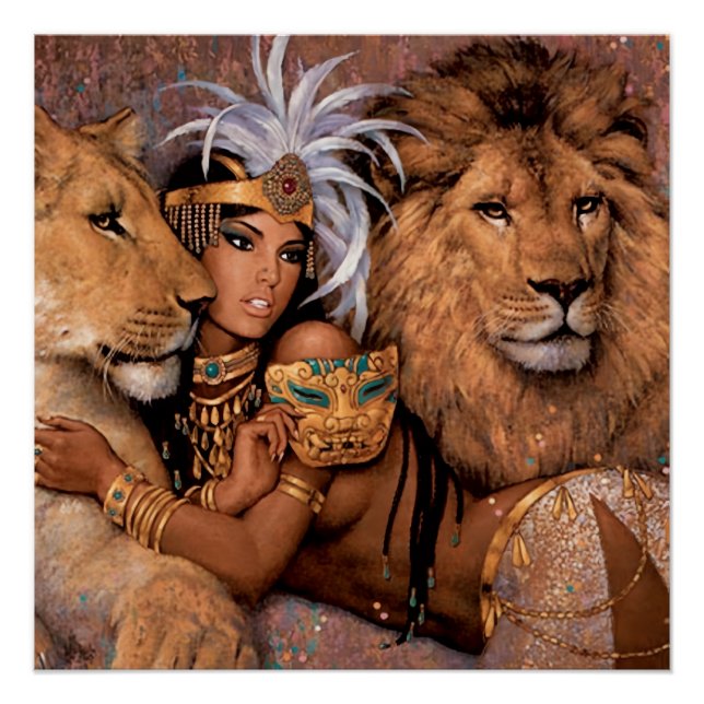 Póster Poster da Princesa Deusa Leoa Egípcia (Frente)