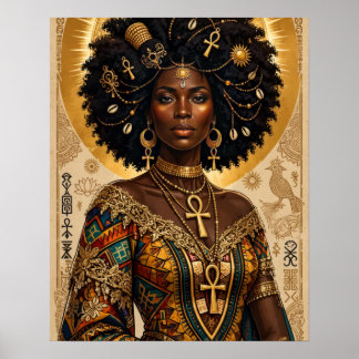 Poster Pôster da Rainha Africana com Halo