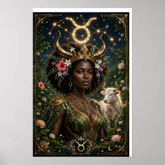 Poster Pôster da Rainha Africana de Touro Zodíaco