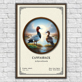 Poster Pôster da Série de Zoologia Canvasback