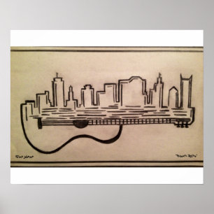 Póster "Poster da skyline acústica" (16,50" x 11,00")