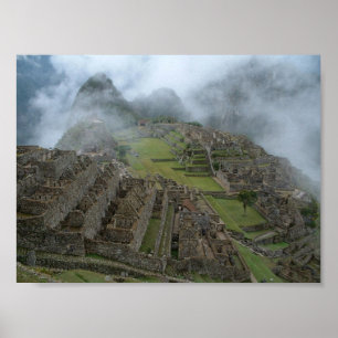 Póster "Poster de 14x10.5 de Machu Picchu enevoado"