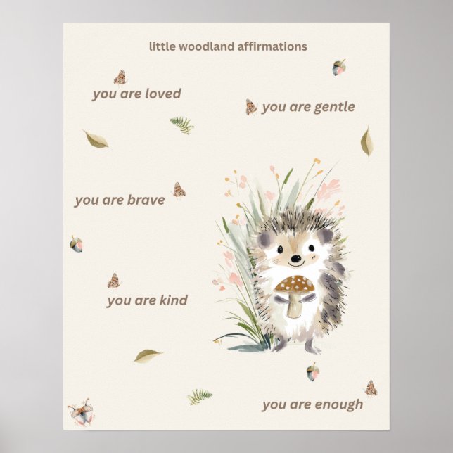 Poster Pôster de Afirmações da Pequena Floresta (Frente)
