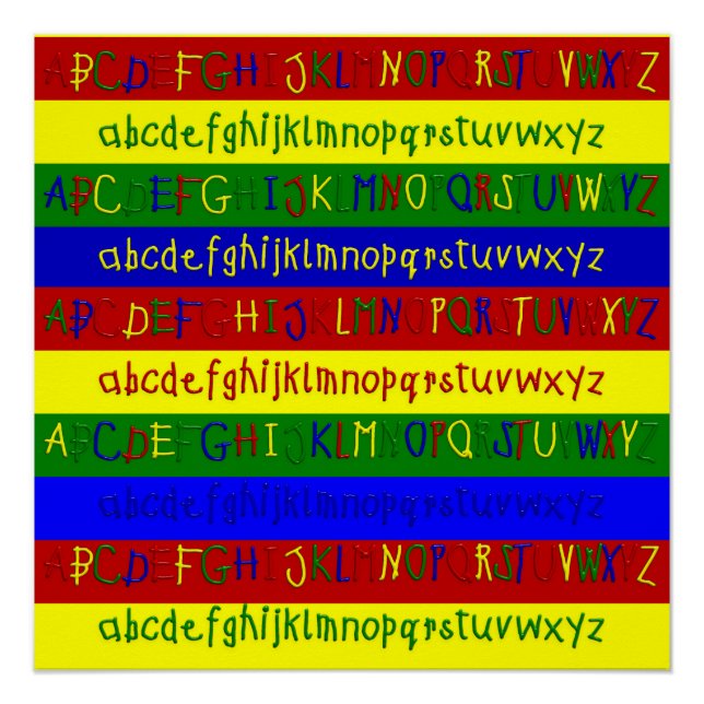Póster Poster de Alphabet Primário - 20 x 20 Wall (Frente)