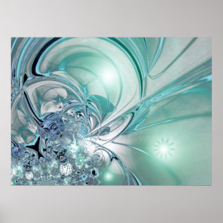 Poster Pôster de Arte Abstrata Vidro Azul de Duas Tonelad