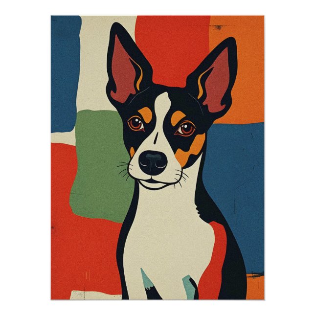 Póster Poster de Arte Animal Abstrato Colorida (Frente)