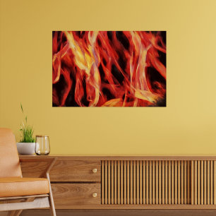 Poster Pôster de Arte Chama Abstrata Fogo Olhar Quente