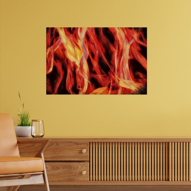 Poster Pôster de Arte Chama Abstrata Fogo Olhar Quente (Sala de Estar 2)