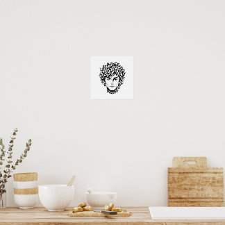 Poster Pôster de arte com letras abstratas no estilo de v