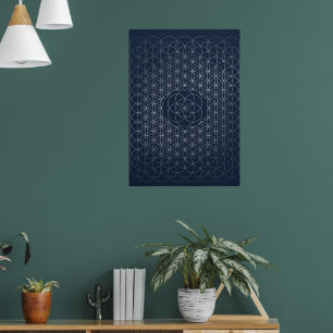 Poster Pôster de Arte com Padrão Geométrico de Estrela Az